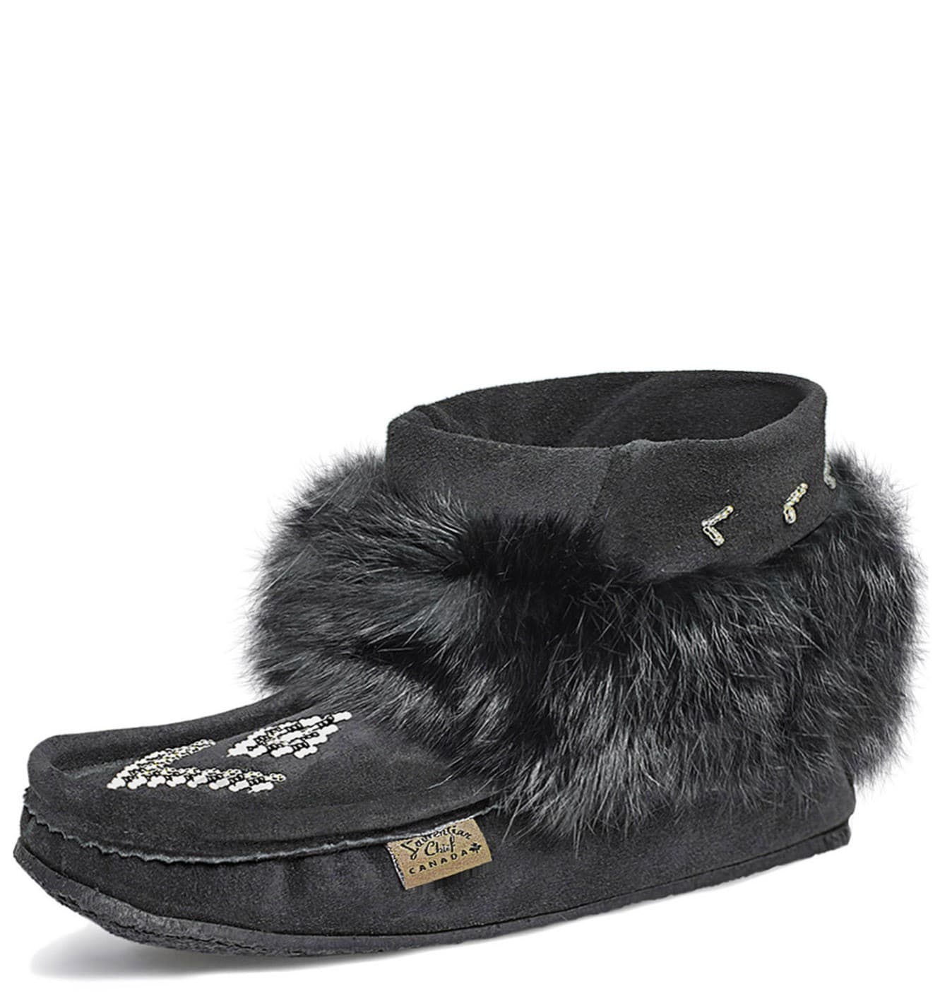 Nuka, 6, lined, beaded, crepex black sole