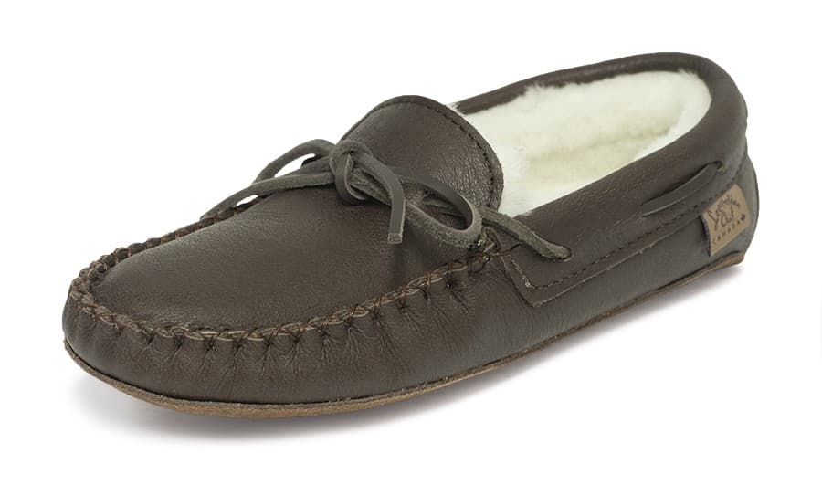 Mocassins, Collet 8 Tr. Mouton Renv. Gr 1 Semelle Double Kabir Fait de Cuir Durable