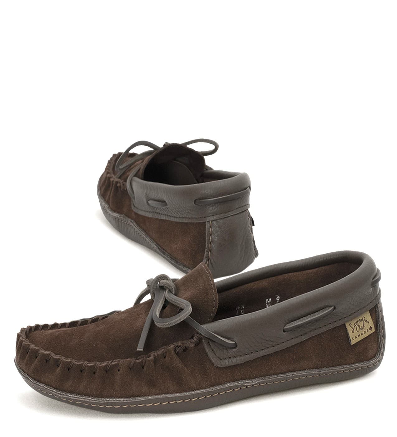 Moccasin Single Lacing, Padded, Indoor Shoes, Durable Leather Ski Sole