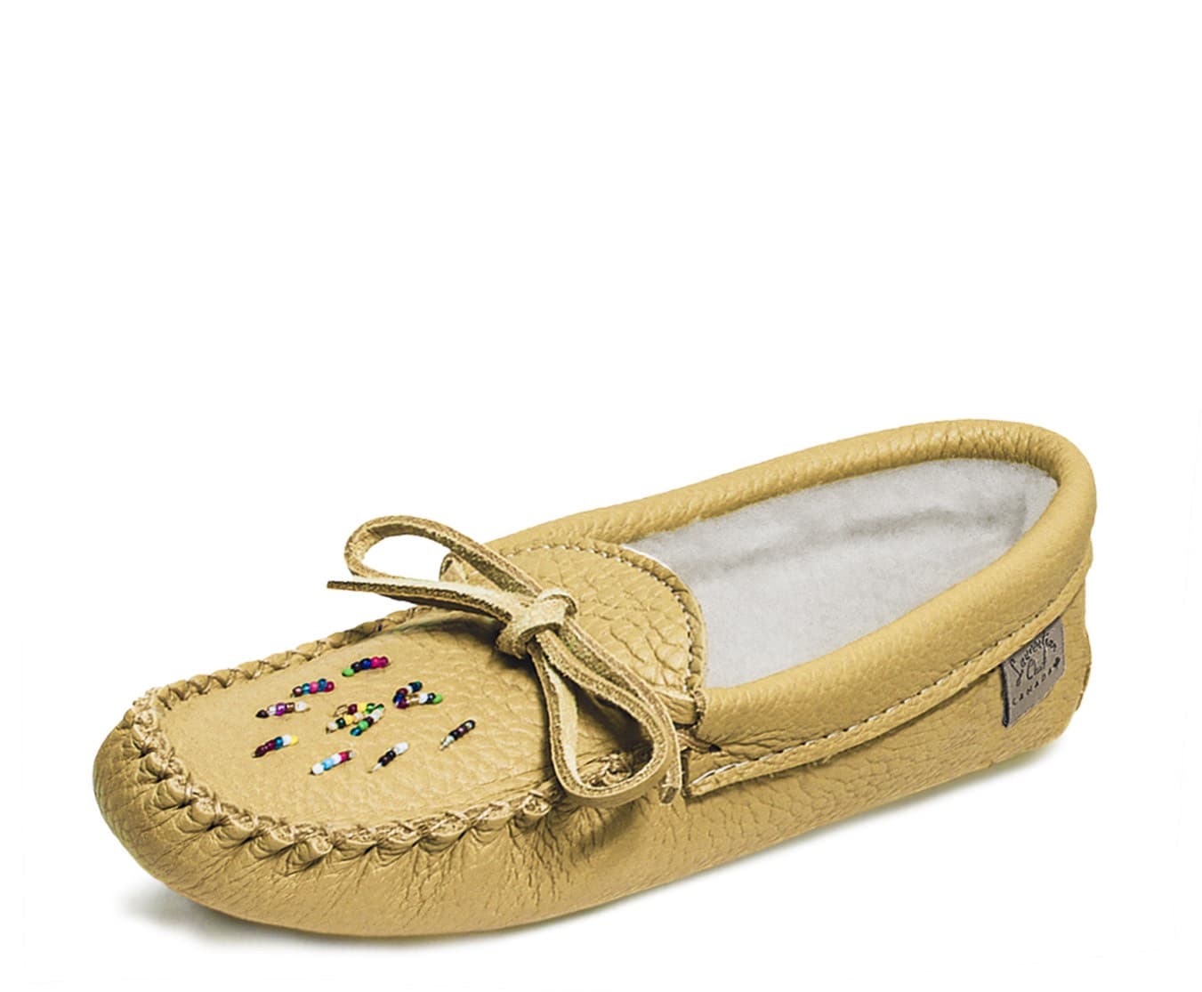 Moccasins, Orlon, Beaded, Indoor Shoes