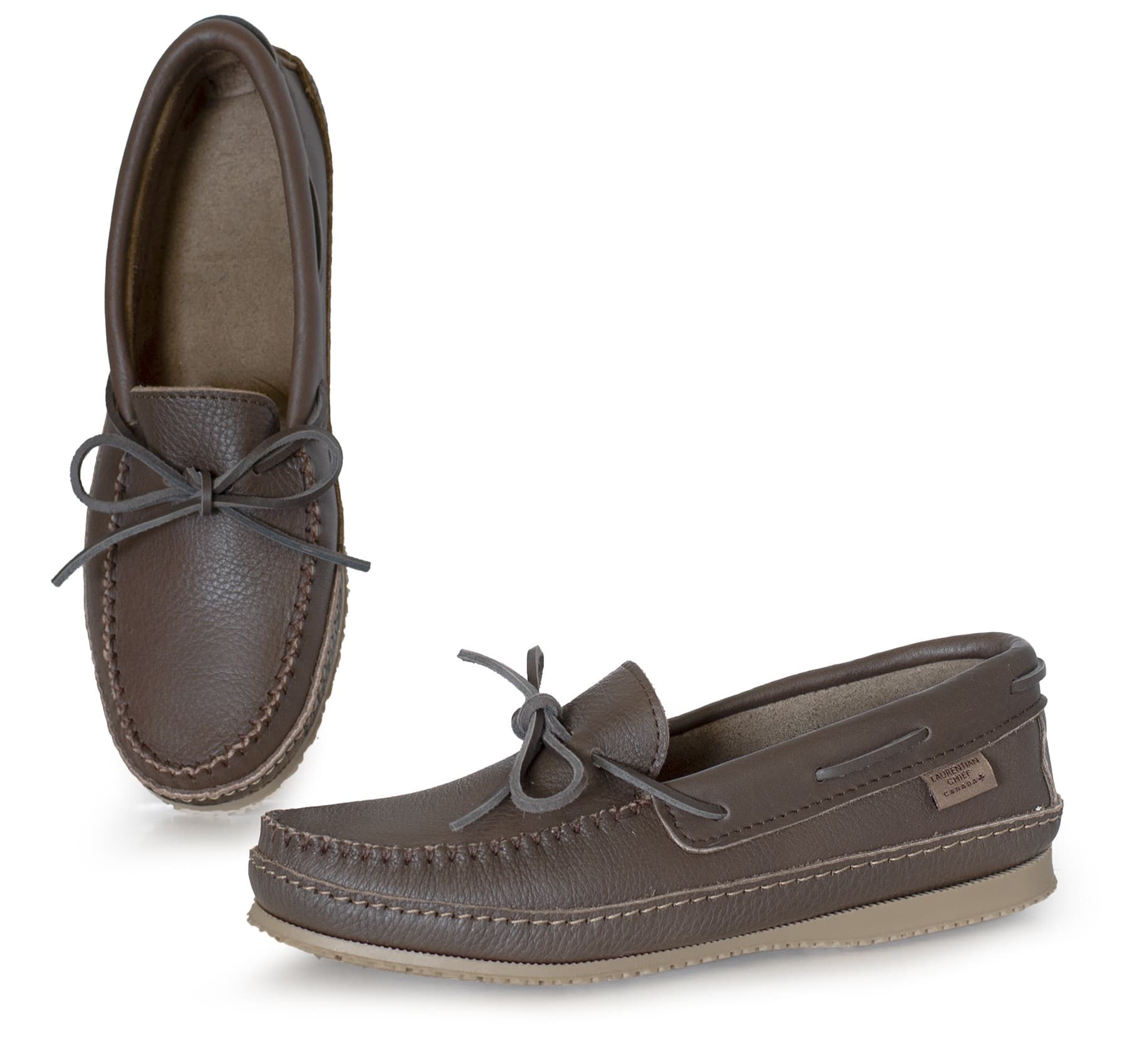 Mocassins Lacé Simple Collet 8 trous Empeigne Dble. Sem. Caoutchouc