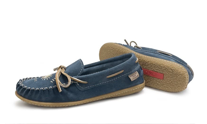 Mocassins Collet 8 Trous Semelle Intérieure Tressage Inca, Semelle Caoutchouc Cute Naturelle