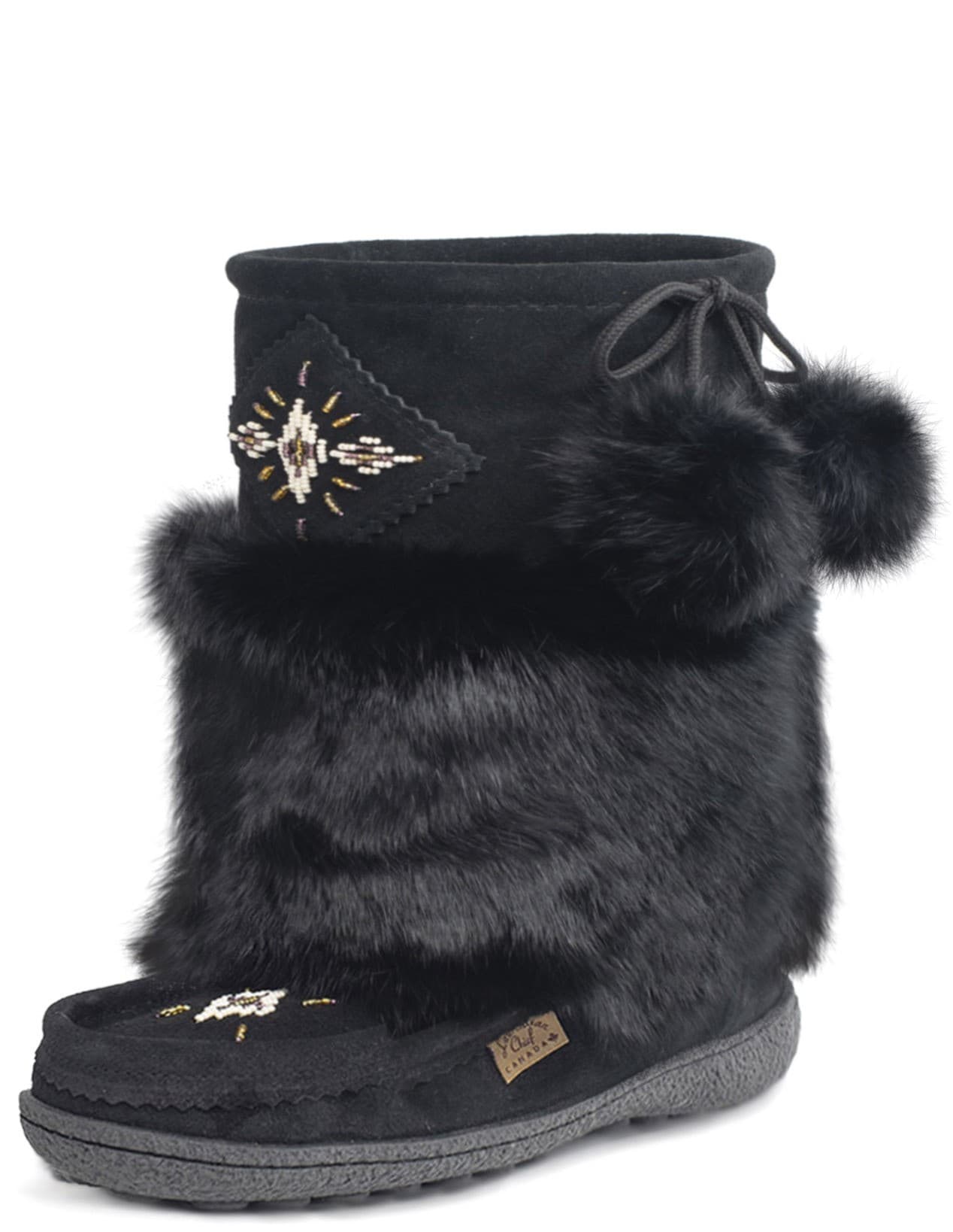 Mukluk 13, orlon, beaded, Italia black sole