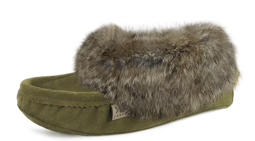 Slipper Fur Trim, orlon, padded sole
