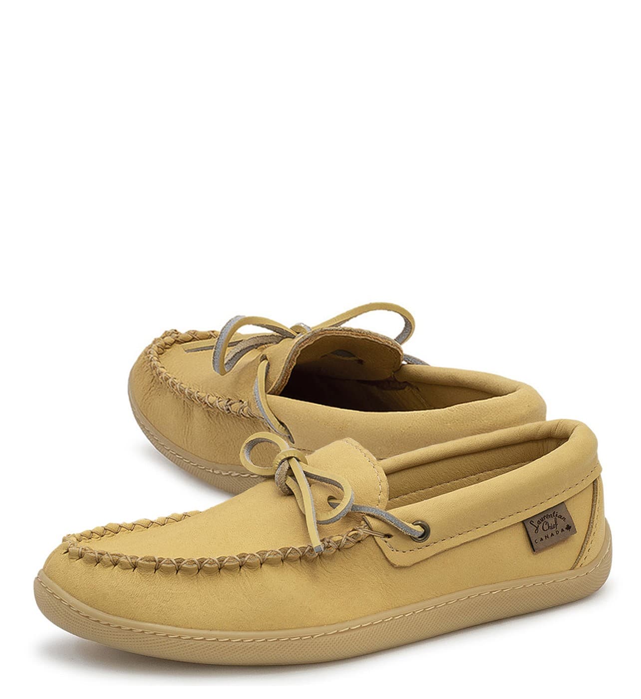 Driving moccasin, 2 eyelets collar, leather lined, natural rubber sole